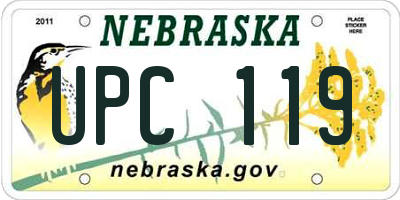 NE license plate UPC119