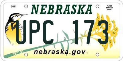 NE license plate UPC173