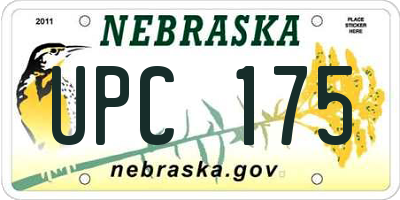 NE license plate UPC175