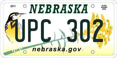 NE license plate UPC302