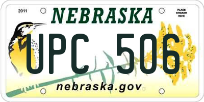 NE license plate UPC506