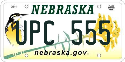 NE license plate UPC555