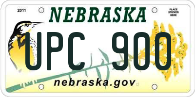 NE license plate UPC900