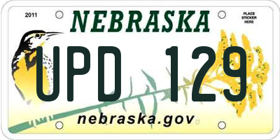 NE license plate UPD129