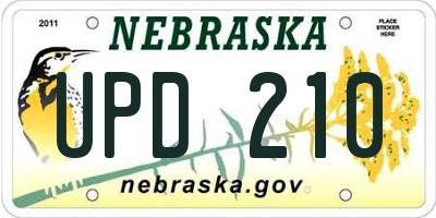 NE license plate UPD210