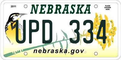 NE license plate UPD334