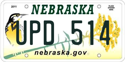 NE license plate UPD514