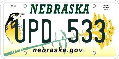 NE license plate UPD533