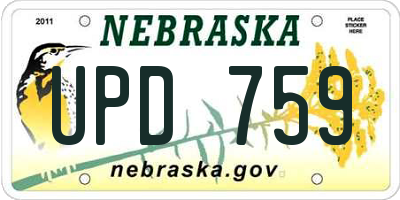 NE license plate UPD759