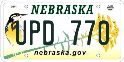 NE license plate UPD770