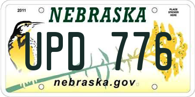 NE license plate UPD776