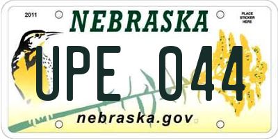 NE license plate UPE044