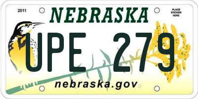 NE license plate UPE279