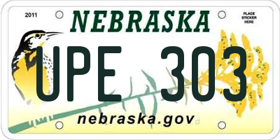 NE license plate UPE303