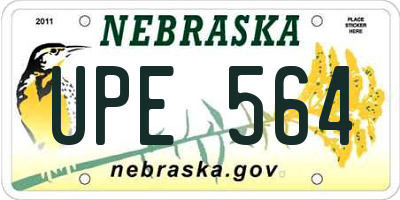 NE license plate UPE564