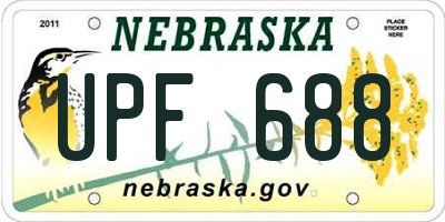 NE license plate UPF688
