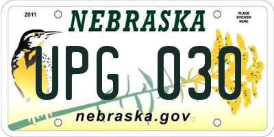 NE license plate UPG030