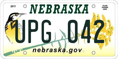NE license plate UPG042