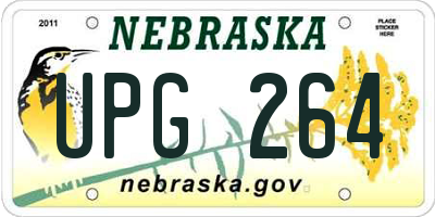 NE license plate UPG264