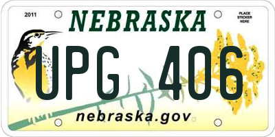 NE license plate UPG406