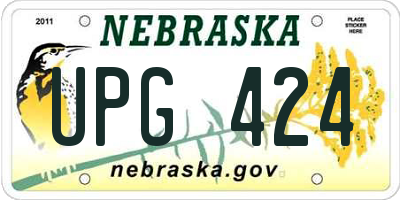 NE license plate UPG424