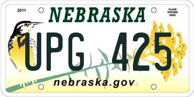 NE license plate UPG425