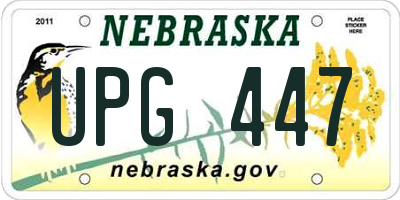 NE license plate UPG447