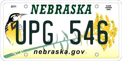 NE license plate UPG546