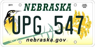 NE license plate UPG547