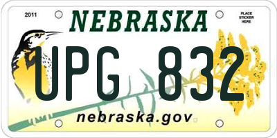 NE license plate UPG832