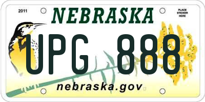 NE license plate UPG888