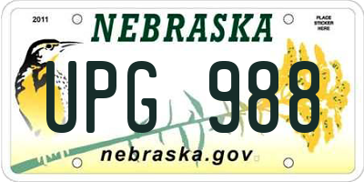 NE license plate UPG988