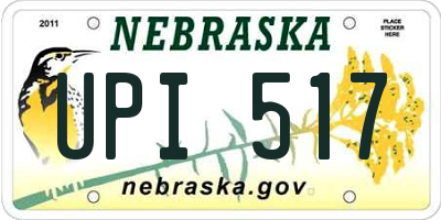 NE license plate UPI517