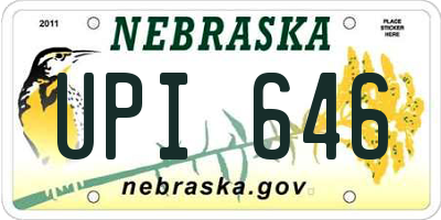 NE license plate UPI646