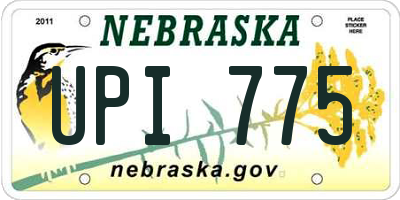 NE license plate UPI775