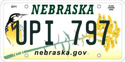 NE license plate UPI797