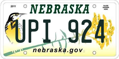 NE license plate UPI924