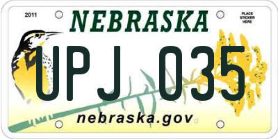 NE license plate UPJ035