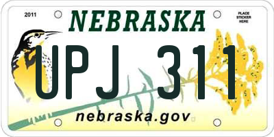 NE license plate UPJ311