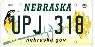 NE license plate UPJ318