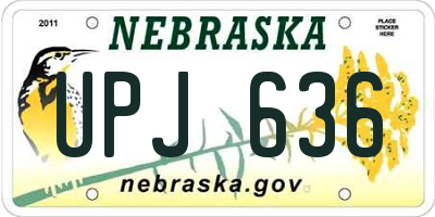 NE license plate UPJ636