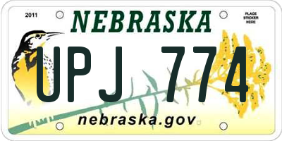NE license plate UPJ774
