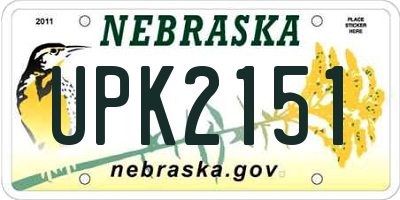 NE license plate UPK2151