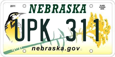 NE license plate UPK311