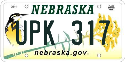 NE license plate UPK317
