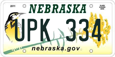 NE license plate UPK334