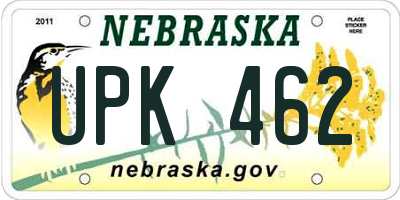 NE license plate UPK462