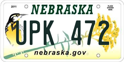 NE license plate UPK472