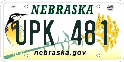 NE license plate UPK481