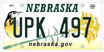 NE license plate UPK497